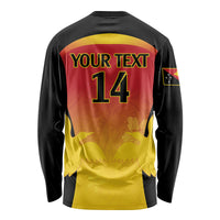 Custom Papua New Guinea Cricket Long Sleeve Shirt 2024 Go PNG LT14 - Polynesian Pride