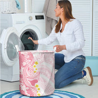 Pink Hawaii Shark Tattoo Laundry Basket Puakenikeni Lei Plumeria Polynesian Pattern LT14 - Polynesian Pride
