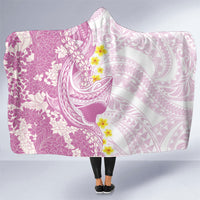 Purple Hawaii Shark Tattoo Hooded Blanket Puakenikeni Lei Plumeria Polynesian Pattern LT14 One Size Purple - Polynesian Pride