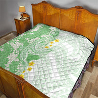 Green Hawaii Shark Tattoo Quilt Puakenikeni Lei Plumeria Polynesian Pattern LT14 - Polynesian Pride