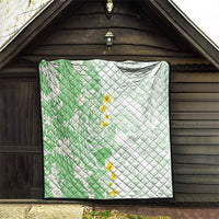 Green Hawaii Shark Tattoo Quilt Puakenikeni Lei Plumeria Polynesian Pattern LT14 - Polynesian Pride