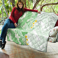 Green Hawaii Shark Tattoo Quilt Puakenikeni Lei Plumeria Polynesian Pattern LT14 - Polynesian Pride