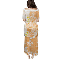 Orange Hawaii Shark Tattoo Puletasi Puakenikeni Lei Plumeria Polynesian Pattern LT14 - Polynesian Pride
