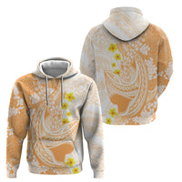 Orange Hawaii Shark Tattoo Zip Hoodie Puakenikeni Lei Plumeria Polynesian Pattern LT14 - Polynesian Pride