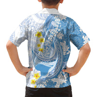 Blue Hawaii Shark Tattoo Hawaiian Shirt Puakenikeni Lei Plumeria Polynesian Pattern LT14 - Polynesian Pride