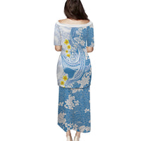 Blue Hawaii Shark Tattoo Puletasi Puakenikeni Lei Plumeria Polynesian Pattern LT14 - Polynesian Pride