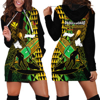 Paddle Board Hawaii Hoodie Dress Molokai 2 Oahu World Championships Kakau Pattern LT14 - Polynesian Pride