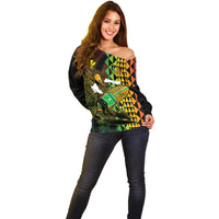 Paddle Board Hawaii Off Shoulder Sweater Molokai 2 Oahu World Championships Kakau Pattern LT14 - Polynesian Pride