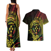 Reggae Kosrae Liberation Day Couples Matching Tank Maxi Dress and Hawaiian Shirt September 8 Polynesian Tattoo - Polynesian Pride