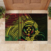 Reggae Kosrae Liberation Day Rubber Doormat September 8 Polynesian Tattoo - Polynesian Pride