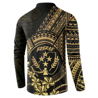 Gold Kosrae Liberation Day Button Sweatshirt September 8 Polynesian Tattoo - Polynesian Pride