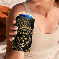 Gold Kosrae Liberation Day 4 in 1 Can Cooler Tumbler September 8 Polynesian Tattoo - Polynesian Pride