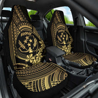 Gold Kosrae Liberation Day Car Seat Cover September 8 Polynesian Tattoo - Polynesian Pride