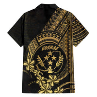 Gold Kosrae Liberation Day Family Matching Short Sleeve Bodycon Dress and Hawaiian Shirt September 8 Polynesian Tattoo - Polynesian Pride