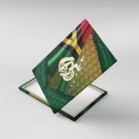 Long Live Vanuatu Independence Day Canvas Wall Art 46th Anniversary Woven Pattern LT14 With Frame Reggae - Polynesian Pride