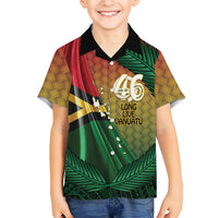 Personalised Long Live Vanuatu Independence Day Family Matching Long Sleeve Bodycon Dress and Hawaiian Shirt 46th Anniversary Woven Pattern LT14 Son's Shirt Reggae - Polynesian Pride