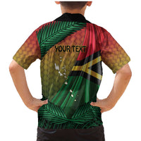 Personalised Long Live Vanuatu Independence Day Family Matching Mermaid Dress and Hawaiian Shirt 45th Anniversary Woven Pattern - Polynesian Pride