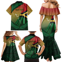 Personalised Long Live Vanuatu Independence Day Family Matching Mermaid Dress and Hawaiian Shirt 46th Anniversary Woven Pattern LT14 - Polynesian Pride