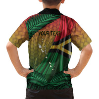 Personalised Long Live Vanuatu Independence Day Family Matching Off Shoulder Maxi Dress and Hawaiian Shirt 46th Anniversary Woven Pattern LT14 - Polynesian Pride