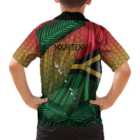 Personalised Long Live Vanuatu Independence Day Family Matching Off Shoulder Short Dress and Hawaiian Shirt 45th Anniversary Woven Pattern - Polynesian Pride