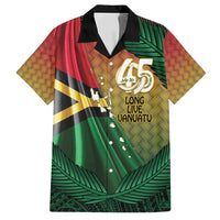 Personalised Long Live Vanuatu Independence Day Family Matching Puletasi and Hawaiian Shirt 46th Anniversary Woven Pattern LT14 Dad's Shirt - Short Sleeve Reggae - Polynesian Pride