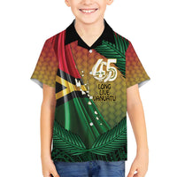 Personalised Long Live Vanuatu Independence Day Family Matching Puletasi and Hawaiian Shirt 46th Anniversary Woven Pattern LT14 Son's Shirt Reggae - Polynesian Pride