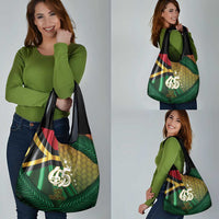 Long Live Vanuatu Independence Day Grocery Bag 45th Anniversary Woven Pattern - Polynesian Pride