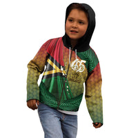 Personalised Long Live Vanuatu Independence Day Kid Hoodie 45th Anniversary Woven Pattern - Polynesian Pride