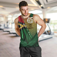 Personalised Long Live Vanuatu Independence Day Men Tank Top 45th Anniversary Woven Pattern - Polynesian Pride