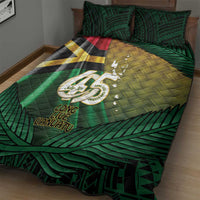 Long Live Vanuatu Independence Day Quilt Bed Set 45th Anniversary Woven Pattern - Polynesian Pride