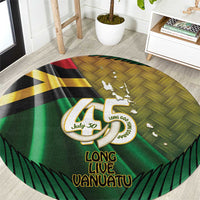 Long Live Vanuatu Independence Day Round Carpet 45th Anniversary Woven Pattern - Polynesian Pride