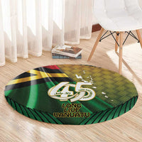 Long Live Vanuatu Independence Day Round Carpet 45th Anniversary Woven Pattern - Polynesian Pride