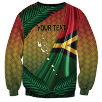 Personalised Long Live Vanuatu Independence Day Sweatshirt 45th Anniversary Woven Pattern - Polynesian Pride