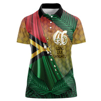 Personalised Long Live Vanuatu Independence Day Women Polo Shirt 46th Anniversary Woven Pattern LT14 Female Reggae - Polynesian Pride