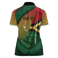 Personalised Long Live Vanuatu Independence Day Women Polo Shirt 46th Anniversary Woven Pattern LT14 - Polynesian Pride