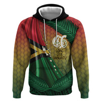 Personalised Long Live Vanuatu Independence Day Zip Hoodie 46th Anniversary Woven Pattern LT14 Pullover Hoodie Reggae - Polynesian Pride