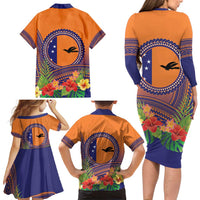 PNG New Ireland Province Family Matching Long Sleeve Bodycon Dress and Hawaiian Shirt Niu Ailan Necklace Polynesian Tattoo - Polynesian Pride