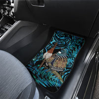 New Zealand Tui Bird Taiaha Car Mats Maori Weapon Paua Shell Mix Silver Fern
