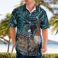 New Zealand Tui Bird Taiaha Hawaiian Shirt Maori Weapon Paua Shell Mix Silver Fern LT14 - Polynesian Pride