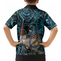 New Zealand Tui Bird Taiaha Hawaiian Shirt Maori Weapon Paua Shell Mix Silver Fern LT14 - Polynesian Pride