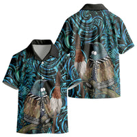 New Zealand Tui Bird Taiaha Kid Hawaiian Shirt Maori Weapon Paua Shell Mix Silver Fern LT14 - Polynesian Pride