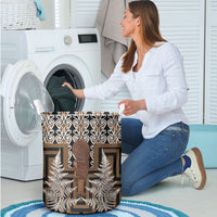 Wahaika New Zealand Laundry Basket Maori Weapon Kowhaiwhai Fern Poutama Motifs