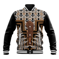 Wahaika New Zealand Baseball Jacket Maori Weapon Kowhaiwhai Fern Poutama Motifs