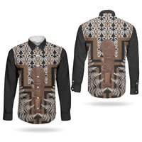 Wahaika New Zealand Couples Matching Off Shoulder Short Dress and Long Sleeve Button Shirt Maori Weapon Kowhaiwhai Fern Poutama Motifs LT14 - Polynesian Pride