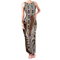 Wahaika New Zealand Family Matching Tank Maxi Dress and Hawaiian Shirt Maori Weapon Kowhaiwhai Fern Poutama Motifs