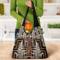 Wahaika New Zealand Grocery Bag Maori Weapon Kowhaiwhai Fern Poutama Motifs
