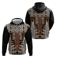 Wahaika New Zealand Hoodie Maori Weapon Kowhaiwhai Fern Poutama Motifs