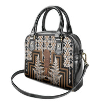 Wahaika New Zealand Shoulder Handbag Maori Weapon Kowhaiwhai Fern Poutama Motifs