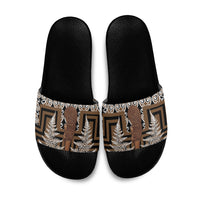 Wahaika New Zealand Slide Sandals Maori Weapon Kowhaiwhai Fern Poutama Motifs