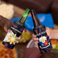 Custom Philippines Football 4 in 1 Can Cooler Tumbler World Cup Go Filipinas Feather Black Version